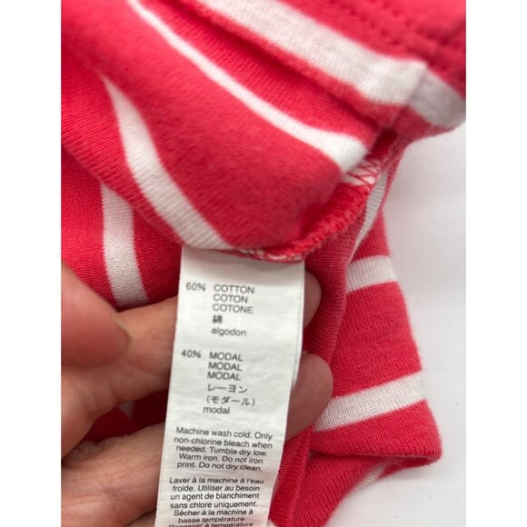 Gap Womens Striped Long Sleeve Tees XXL Cotton & Modal Blend Red/Pink & Teal - Picture 3 of 9